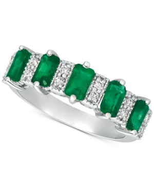 image of Emerald (2-3/8 ct. t.w.) & Diamond (1/6 ct. t.w.) Ring in 14k White Gold