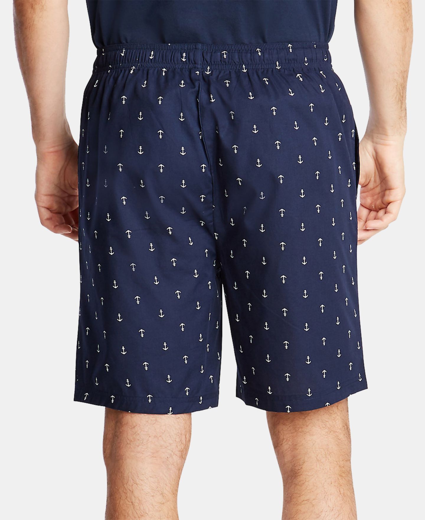 Пижамные шорты Anchor-Print для мужчин, хлопок — Nautica, цвет: Тёмно-синий — фото 2