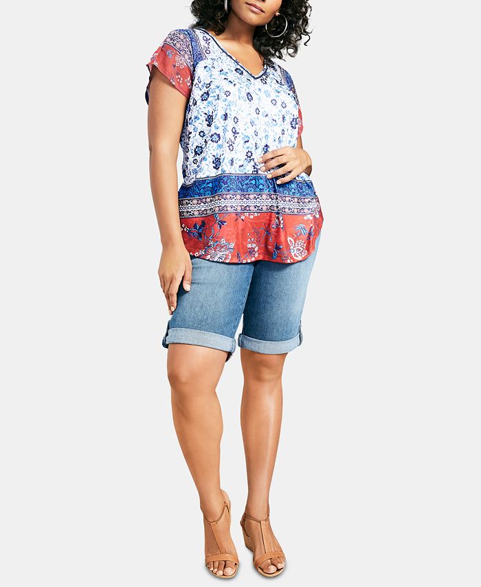 Style & Co Plus Size Denim Shorts, Created for Macy's Macy's