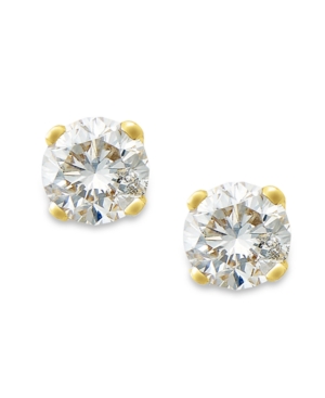 image of Round-Cut Diamond Stud Earrings in 10k White or Yellow Gold (1/5 ct. t.w.)