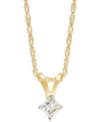 Macy's 10k Gold Necklace, Diamond 
