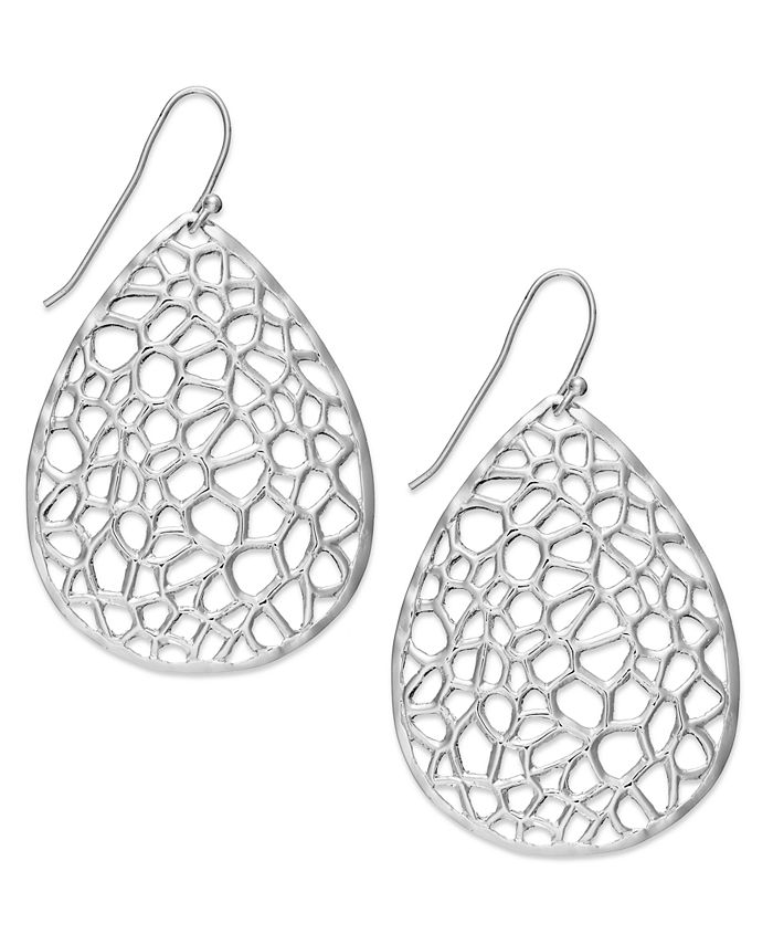 Touch of Silver SilverPlated Earrings, SilverPlated Filigree Teardrop