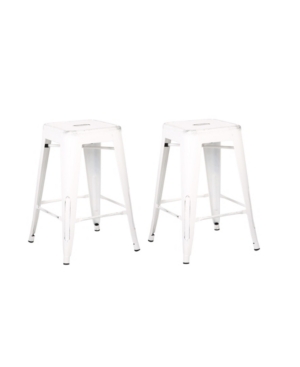 Ac Pacific Backless Industrial Metal Bar Stool Set of 2