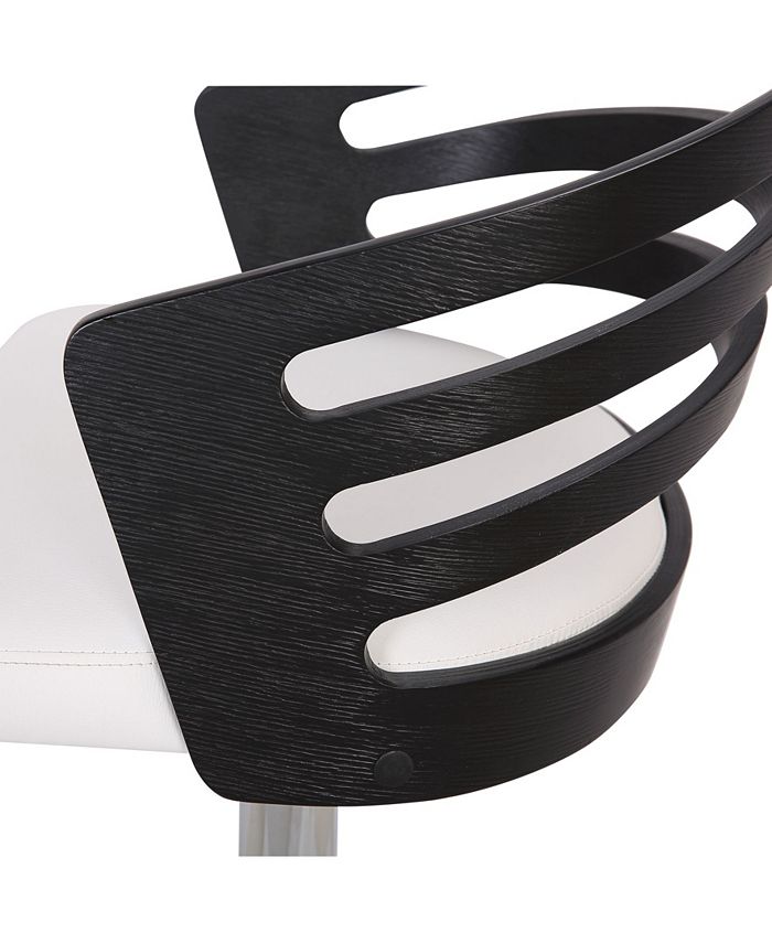 Ac Pacific Modern Wood Back Adjustable Swivel Bar Stool with Cushion