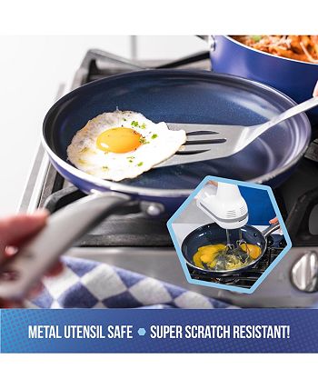  Blue Diamond Cookware Diamond Infused Ceramic Nonstick 20 Piece  Cookware Bakeware Pots and Pans Set, PFAS-Free, Dishwasher Safe, Oven Safe,  Blue: Home & Kitchen