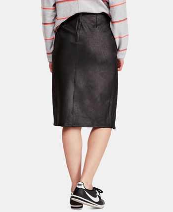 Whitney faux-leather pencil skirt top