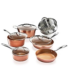 Hammered Copper 10-Pc. Cookware Set