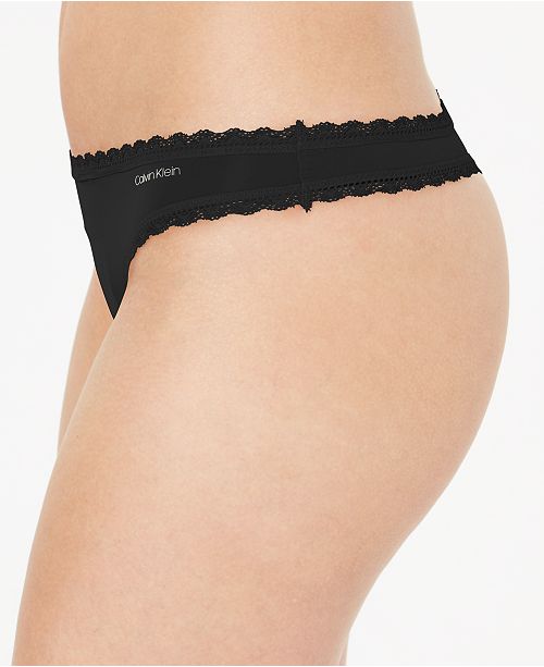 Calvin Klein Women's LaceTrim Thong Underwear QD3705 & Reviews Bras