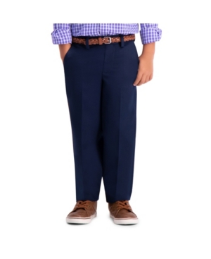image of Haggar Little Boys Premium No Iron Khaki, Reg Fit, Flat Front Pant