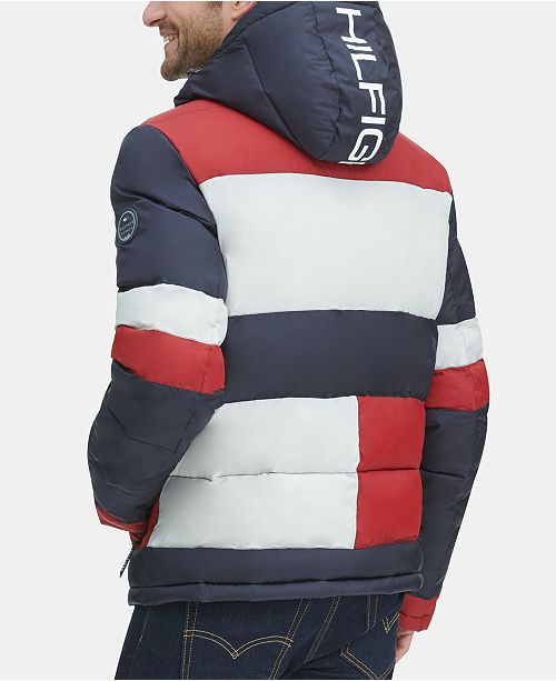 Tommy Hilfiger Men S Colorblocked Hooded Puffer Coat Created For