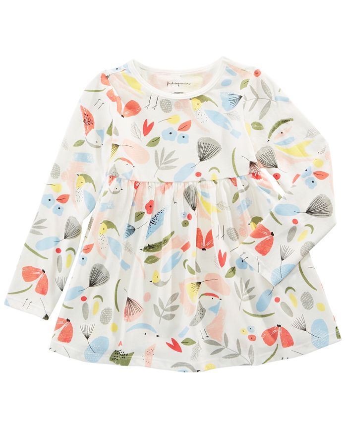 First Impressions Baby Girls Cotton Longsleeve Striped Confetti Tunic White Size 24mos