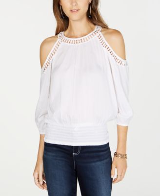 white womens tops macys