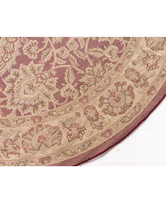 Bayshore Home Passage Psg9 Red 6' x 6' Round Area Rug - Macy's