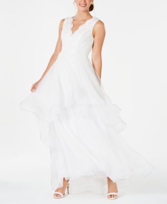 macys long white dresses