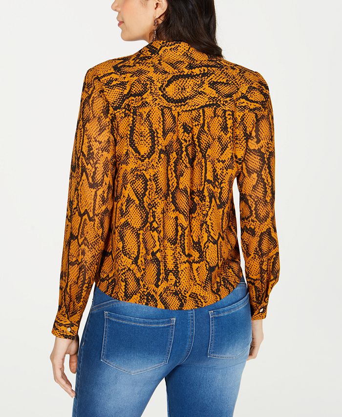 Thalia Sodi Snake Print Button Up Blouse, Created for Macy's - Macy's