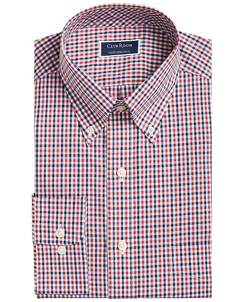 Club Room Men S Classic Regular Fit Gingham Check Performance