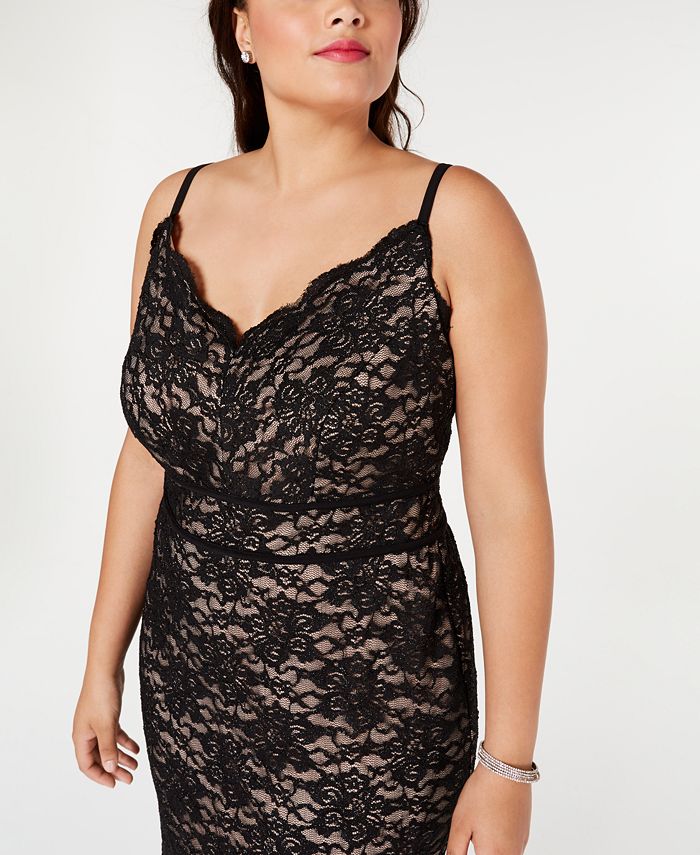 & Company Trendy Plus Size Glitter Lace Bodycon Dress Macy's