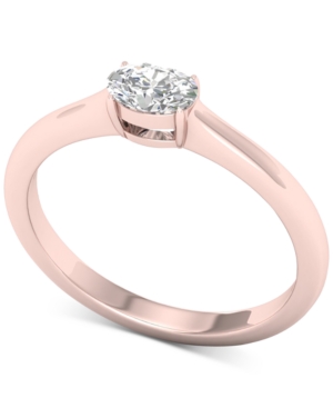 image of Diamond Oval Solitaire Ring (1/3 ct. t.w.) in 14k Rose Gold