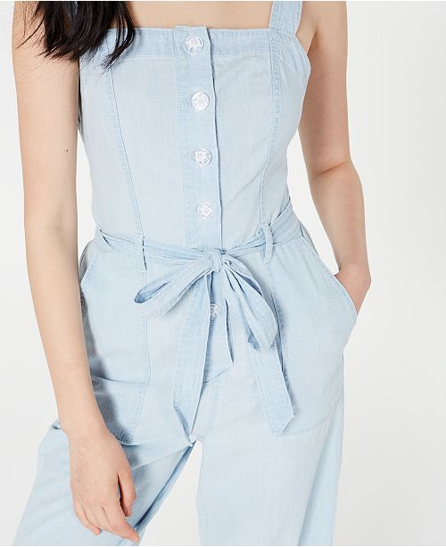 OAT Cotton SplitLeg Denim Jumpsuit & Reviews Jumpsuits & Rompers