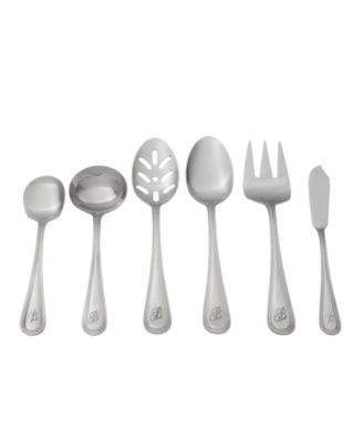Riverridge Beaded 46 Piece Monogrammed Flatware Set - P, Service for 8
