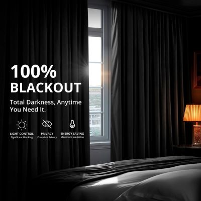Warm Black Grommet Signature Velvet Blackout Curtain
