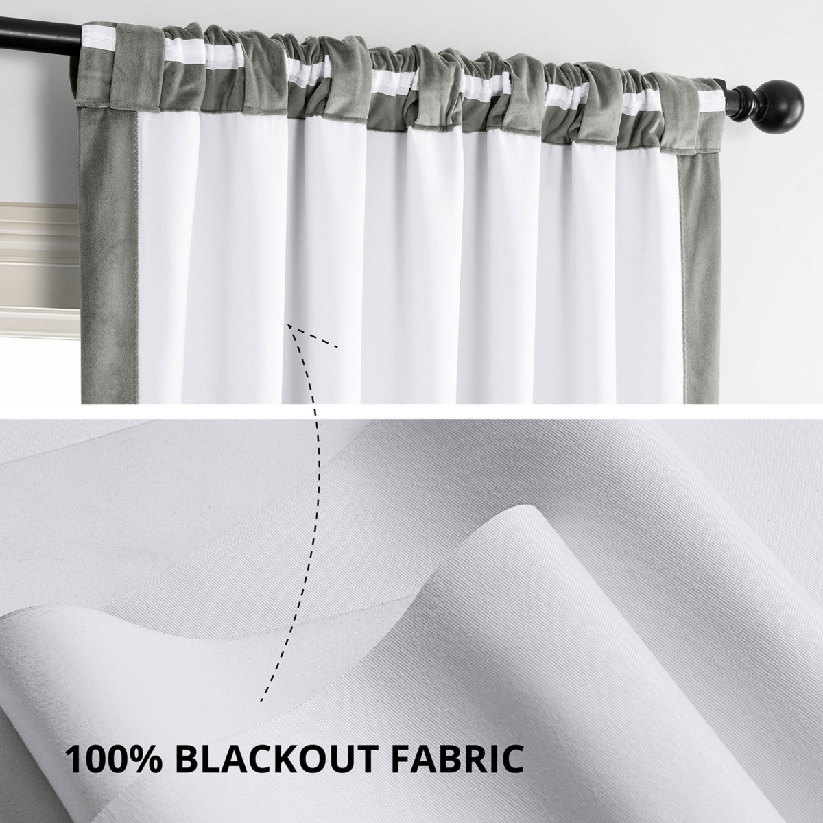 Half Price Drapes Silver Grey Signature Velvet Blackout Curtain In Grey