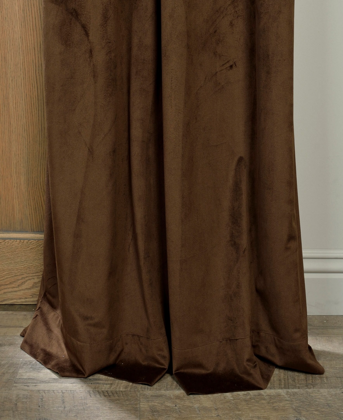 Half Price Drapes Java Signature Velvet Blackout Curtain In Brown