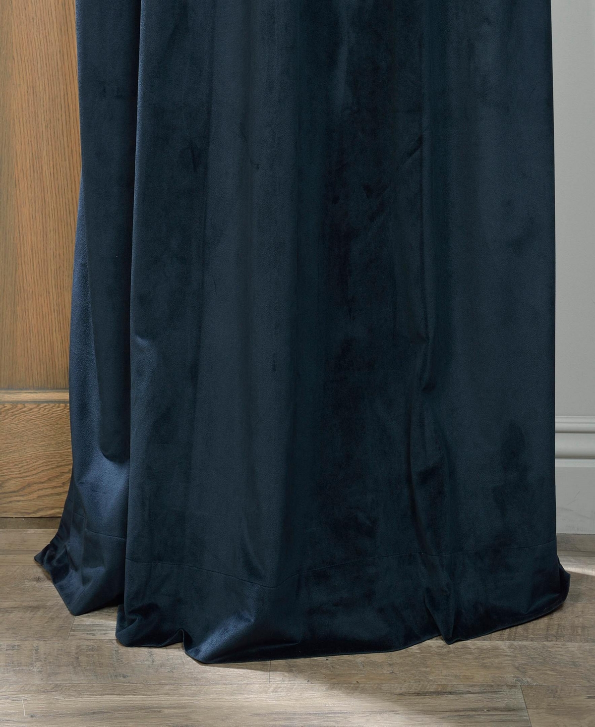 Half Price Drapes Midnight Blue Signature Velvet Blackout Curtain In Blue