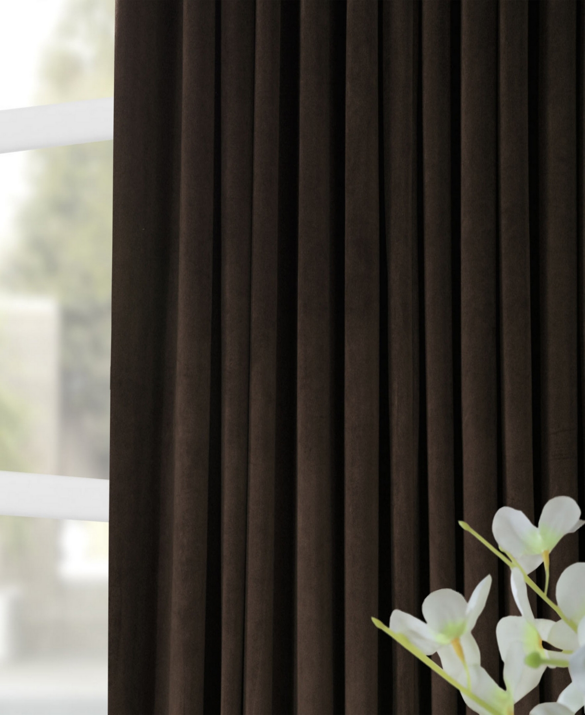 Half Price Drapes Java Signature Extra Wide Velvet Blackout Curtain In Brown