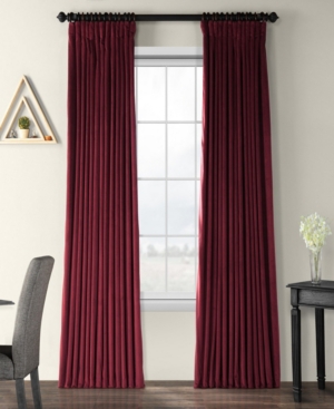 Exclusive Fabrics & Furnishings Signature Blackout Extra Wide Velvet Panel, 100" X 96" In Dark Red
