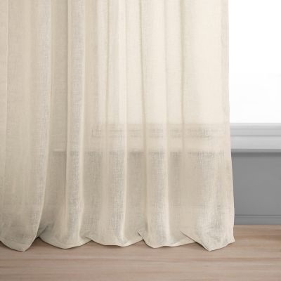 Textured Faux Linen Sheer Curtain