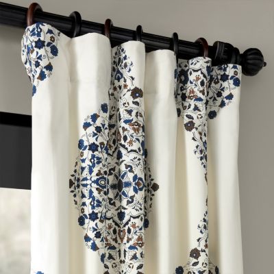 Emblem Printed Cotton Room Darkening Curtain