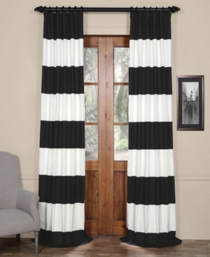 Exclusive Fabrics & Furnishings Horizontal Stripe Panel, 50" X 84" In Black