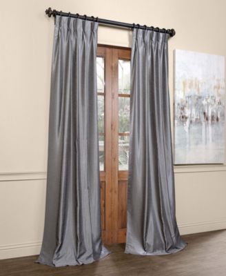 French Pleat Vintage Textured Faux Dupioni Silk Blackout Curtain