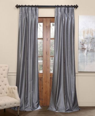 French Pleat Vintage Textured Faux Dupioni Silk Blackout Curtain