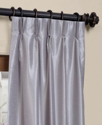 French Pleat Vintage Textured Faux Dupioni Silk Blackout Curtain