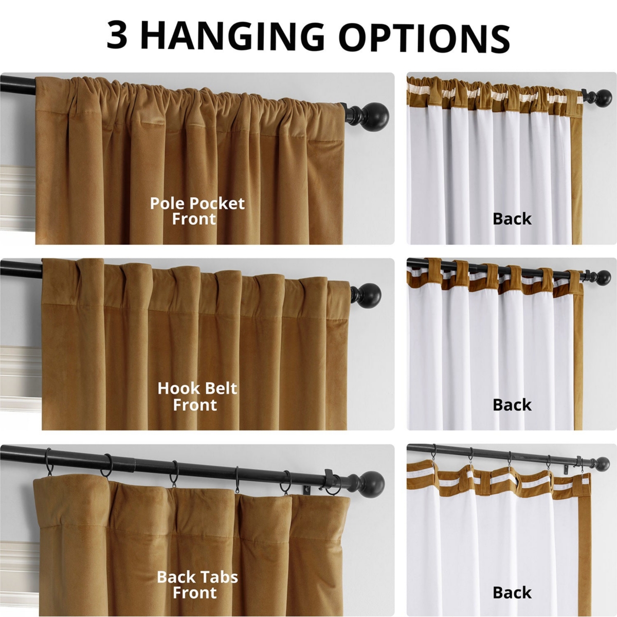 Half Price Drapes Amber Gold Signature Velvet Blackout Curtain