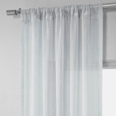 Textured Faux Linen Sheer Curtain
