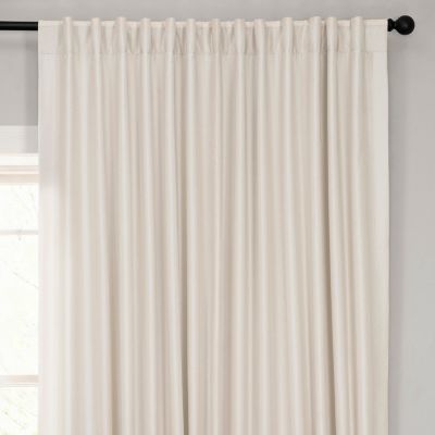 Extra Wide Vintage Textured Faux Dupioni Silk Blackout Curtain