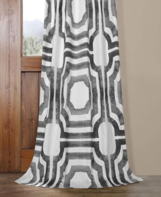 Mecca Steel Geometric Printed Cotton Room Darkening Curtain