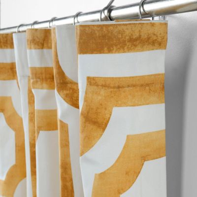 Geometric Printed Cotton Room Darkening Curtain