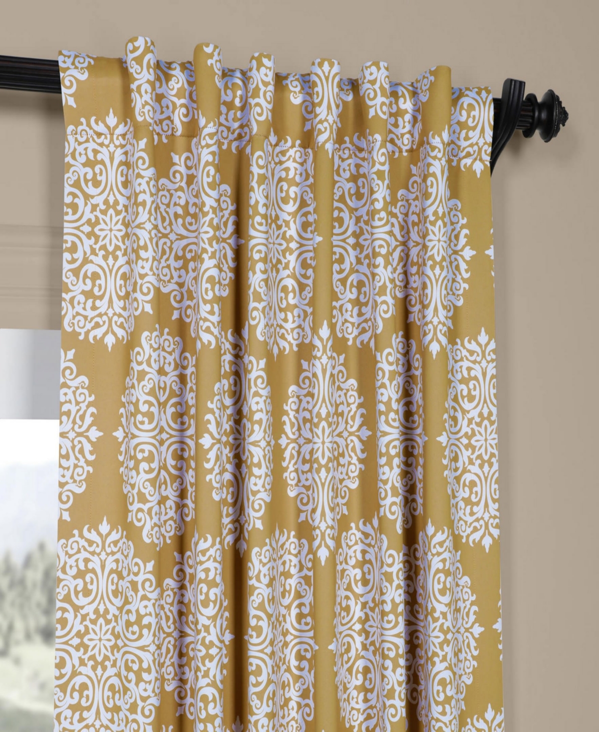 Half Price Drapes Meridian Damask Room Darkening Curtain