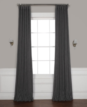 Exclusive Fabrics & Furnishings Blackout Faux Linen Panel, 50" X 84" In Heather Gray