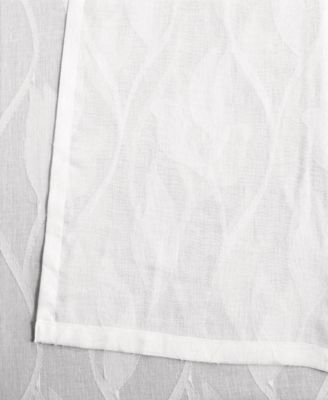 Floral Patterned Faux Linen Sheer Curtain