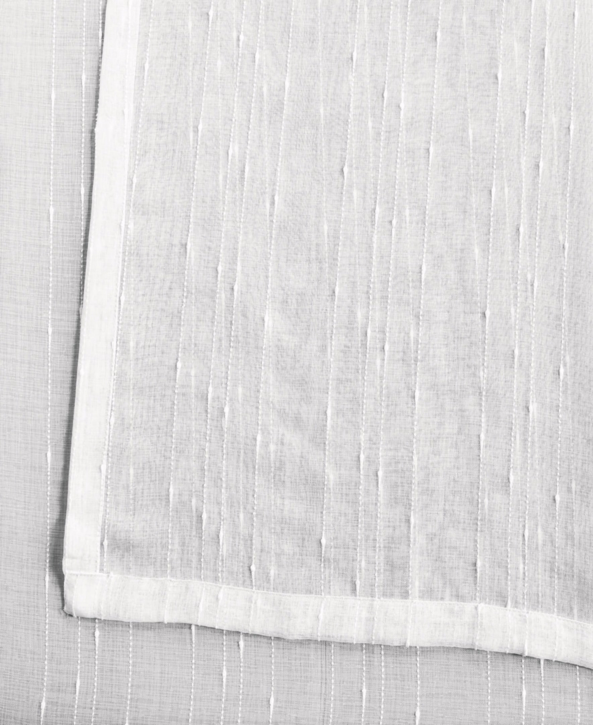 Half Price Drapes Avignon Vine Floral Patterned Faux Linen Sheer Curtain In White