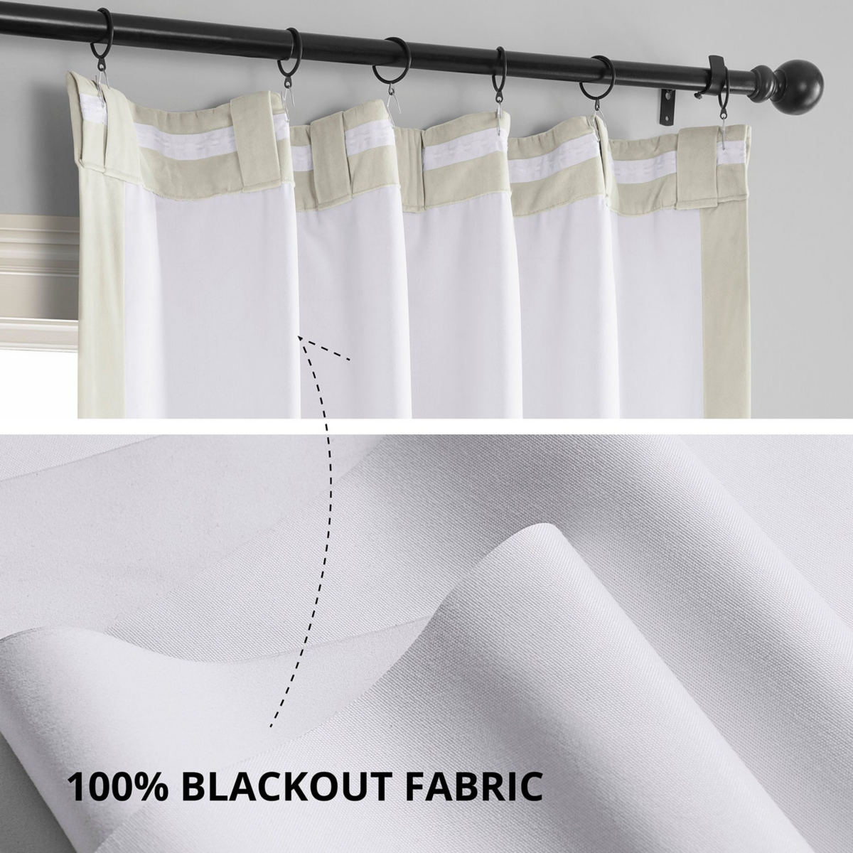 Half Price Drapes Porcelain White Signature Velvet Blackout Curtain