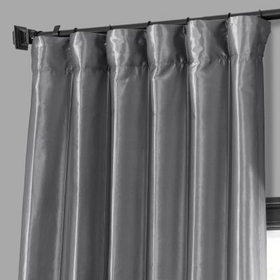 Platinum Faux Silk Taffeta Blackout Curtain
