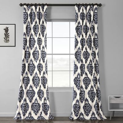 Damask Printed Cotton Room Darkening Curtain