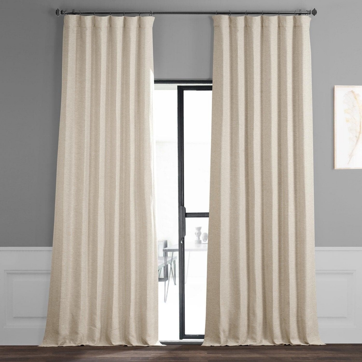 Oat Cream Textured Bellino Room Darkening Curtain - Cream
