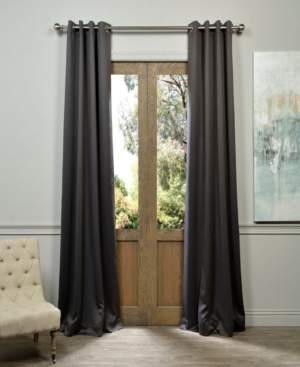 Exclusive Fabrics & Furnishings Blackout Grommet Panel, 50" X 108" In Dark Grey